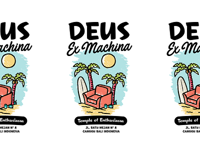 Deus Ex Machina apparel artwork beach competition deus illustration lettering lockup surfing tshirt typography