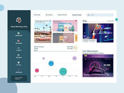 Personal Online Education Platform app course dashboard education graphics icons illustraion interface lesson online education platform student tutor ui ux web