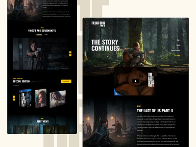 The Last Of Us Part II landing page draft design e commerce freestyle game games landing landingpage web webdesign