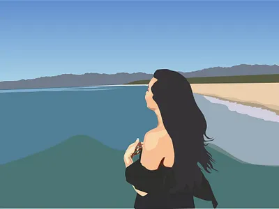Ocean Breeze Vector Illustration Portrait adobe illustrator artwork beach branding design digital art digital illustration flat illustration graphic art graphic artist graphic design graphics illustration logo ui vector