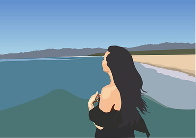 Ocean Breeze Vector Illustration Portrait adobe illustrator artwork beach branding design digital art digital illustration flat illustration graphic art graphic artist graphic design graphics illustration logo ui vector