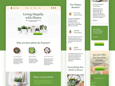 Succulents Blog and Shop blog homepage landing landing page landing page design plants plants shop succulent succulents web web design webdesign website