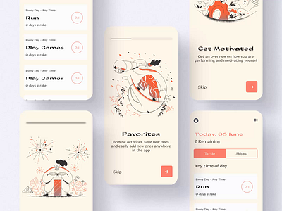 Propello / Tracker App animated app card concept design fashion health illustration interaction minimal mobile motivation muzli tracker typography ui ux video web website