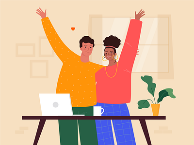 WFH illustration branding couple designer development dribbble illustration vector vector illustration vectorart vectornator web design wfh