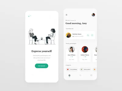 Psychologist meeting App UI 2020 app design inspiration interface minimal mobile mobile app mobile app design mobile design mobile designer mobileapp mobileappdesign mobileapplication mobiledesign mobileinspiration mobiletrends mobileui mobileux uimobile