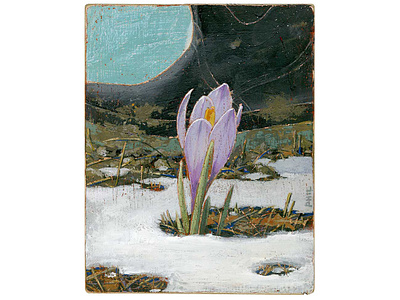 Crocus - i2i Art Inc. - ©Phil artist conceptual crocus editorial growth i2i art illustration painterly painting phil scene spring traditional winter