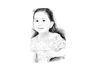 Child portrait child digital art illustration pencil art portrait sketch