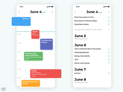 Planning App app applicaiton calendar mobile mobile app mobile ui planner planning reminder todo todo app todolist