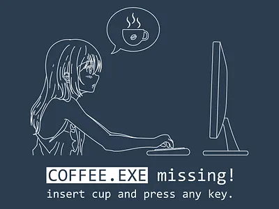 Manga Girl Programmer character coding computer girl manga programmer slogan