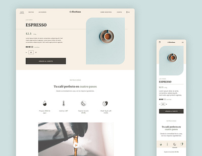 Product detail · Online Coffee shop coffee coffee shop design flat icon minimal spain spanish ui ux