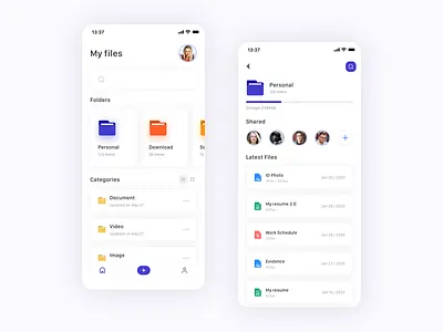 File synchronization app app art branding card document file manager file sharing files imgage list search shadow storage ui upload