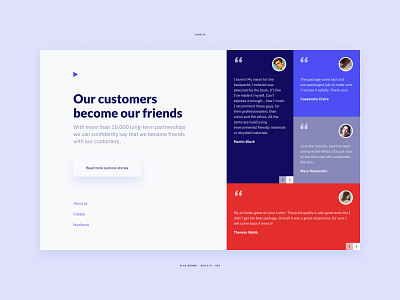 Daily UI #039 - Testimonials dailyui interface interface design product design testimonials ui ui ux ui design uid uidaily uidesign uidesignpatterns uiux user interface ux ux design uxdaily uxdesign webdesign website