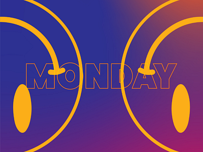 Happy Monday digital illustration gradient graphic design happy monday illustration smile vector art