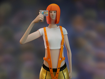 Leeloo Dallas MULTI PASS 3d c4d character characterdesign colombia design fifth element illustration multi orange pass