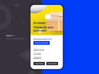 Daily UI :: 017 adobe dimension adobe xd app design app screen application dailyui dailyuichallenge email receipt email template receipt