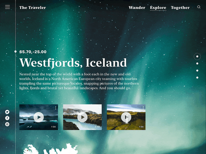 Travel site article prototyp website