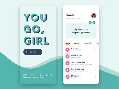 Daily UI 049—Notifications app app design daily daily 049 daily ui daily ui 049 dailyui dailyuichallenge design figma girl power interface motivation notifications self love ui ui design