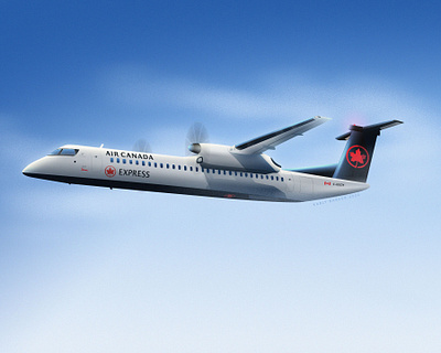 Jazz Aviation Dash 8 400 C-GGOY aerospace air canada aircraft airline airplane airport avgeek aviation blue sky canada dash8 flight flying illustration