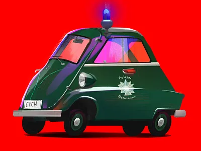 Little cars. BMW Isetta 300 2d art art artwork bmw cars colors cute illustration isetta little vintage