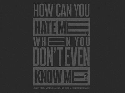 Daryl Davis illustration. typogaphy