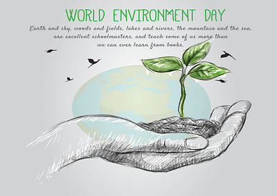 World Environment Day branding covid design facebook minimal social media twitter feed vector