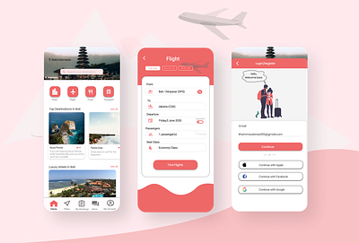 Travel app UI Design bali design indonesia plane travel ui uidesign uiux