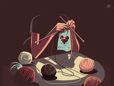 Weaving conceptual connections fabric heart illustration quarantine texture vector weaving