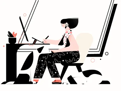 Work buddies character designer dog homeoffice icon illustration lifestyle pattern people people illustration print vector illustration work