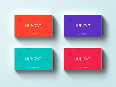 Hubitat business cards brand identity branding business card cards colorful colors design logo print