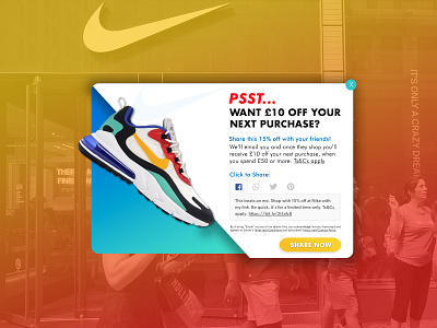 Nike Discount Lightbox Design adobe illustrator design discount lightbox nike voucher web webdesign