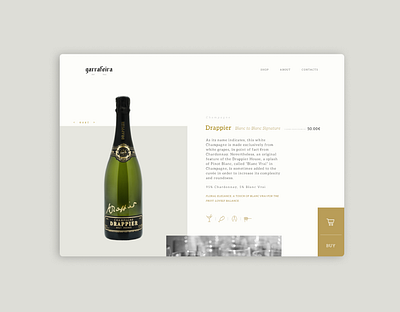 Garrafeira - Product Page - wine shop cart classic classy ecommerce ecommerce design gold minimal price product page shop shopping ui ux design ui ux web uiux webdesign website website design wine wine shop