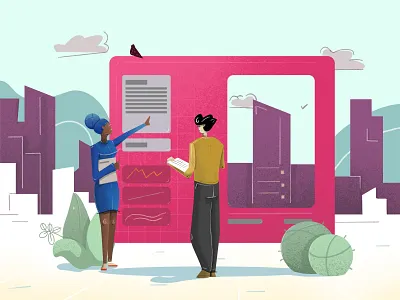 Real Estate Illustration affiliate character city clean finance housing illustration illustrator person real estate real estate agency simple vector work