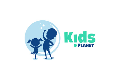 Kids Planet branding english icon identity kids logo logotype mark minimal planet school symbol