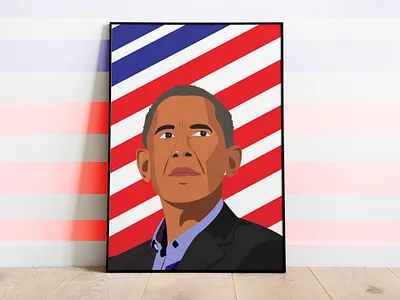 President Barack Obama Illustration adobe illustrator adobe photoshop america art barack obama design illustration illustrator poster poster art president red and blue united states vector