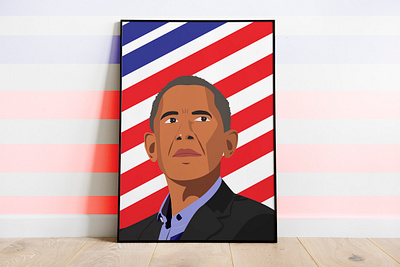 President Barack Obama Illustration adobe illustrator adobe photoshop america art barack obama design illustration illustrator poster poster art president red and blue united states vector