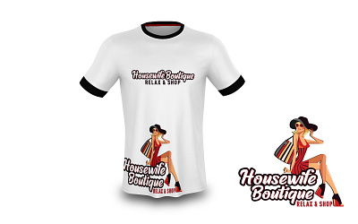 Housewife Boutique botique branding creative creativity girl house logo housewife logo relax shop tshirt