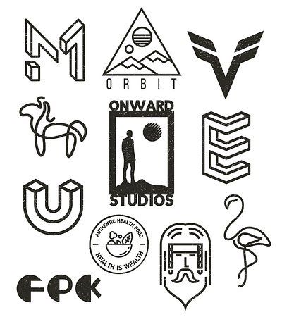 Unused Logo's Book 1 art artwork design drawing graphic design graphicdesign icon iconography illustration illustrator logo logo design logo mark logo mark design sketch