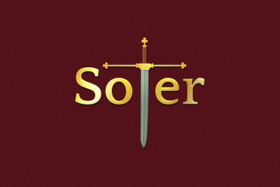 SOTER creative gold logo logodesign premium soter sword warrior logo