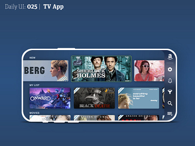 Daily UI 025 | TV App 025 amazon daily 100 challenge daily ui dailyui dailyuichallenge mobile tv mobile ui tv tv app