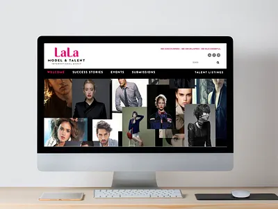 LaLa Model & Talent actors becomeimpressive black on black branding business cards film foil stamp mockup hiremarthalynnlaskie logo modeling models musicians office window small business talent talent scout tv website design yonkers agency