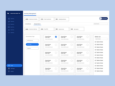 Inventory Management dashboad device inventory inventory management managment station