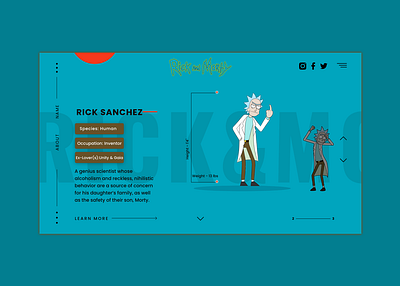 Rick & Morty Landing Screens Adobe XD Design design morty rick and morty rickandmorty ui ux web website