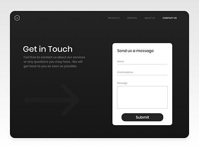 Daily UI #028 black and white contact form contact us daily ui 028 daily ui challenge ecommerce ui design website design