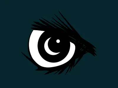 Crow eye-con animal bird brand icon illustration