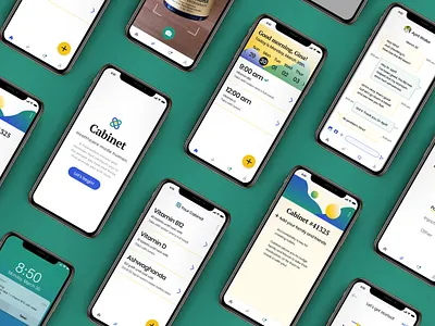 Cabinet Health app atlanta branding colors design health app icon logo medication app medicine logo shapes typography ui ux vector wellness
