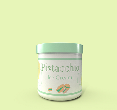 Ice Cream Pistacchio Flavour branding design dimension illustration illustrator logo