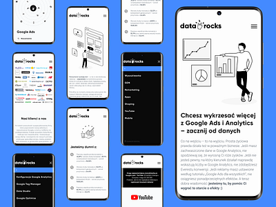 data.rocks mobile screens analytics black data digital figma illustration minimal mobile mobile menu product design rocks samsung screens ui design vector web design