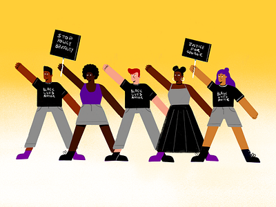 Black lives matter black lives matter chalk character characters george floyd grain illustration justice power procreate protest solidarity strong unity