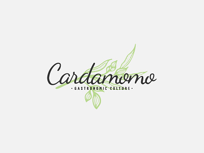 Cardamomo cuisine food gastronomy handrawn illustraion logo organic organic food recipes script