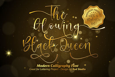 The Glowing Black Queen - Modern Calligraphy background
